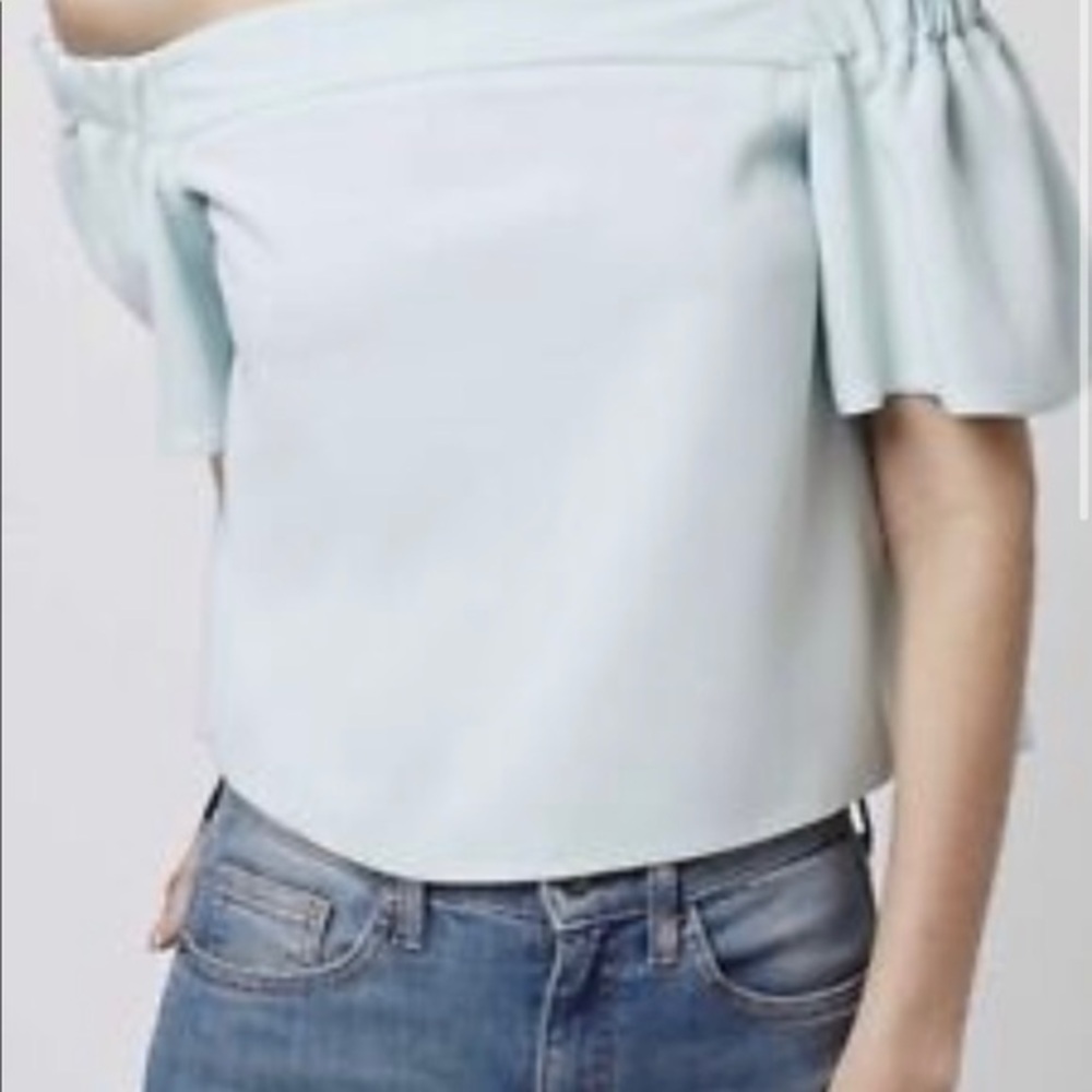 TopShop pale blue off the shoulder blouse - NWT - size 2